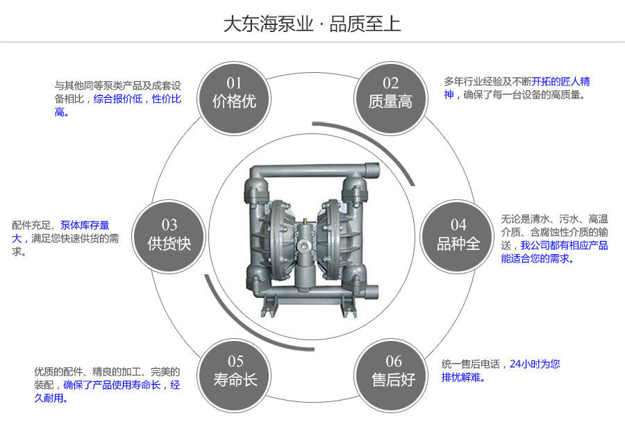 大東海泵業(yè)QBY型鑄鐵氣動隔膜泵質(zhì)量保證圖